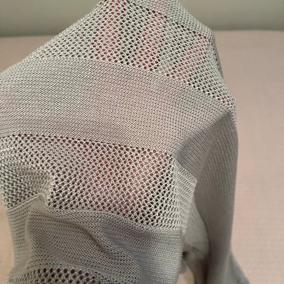 Gray Sweater Top with Mesh Sections - Picture 10 of 10